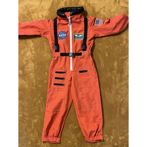Other - Nasa Orange Space Suit Costume Size 4-6 Astronaut Suit Halloween Dress Up right